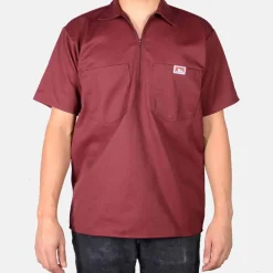 Ben Davis Short Sleeve Solid 1/2 Zip Shirt -